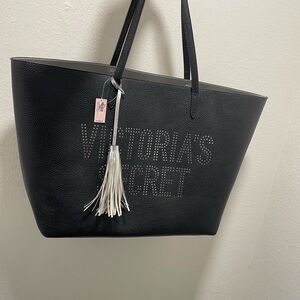 Victoria's Secret Black Textured Tote